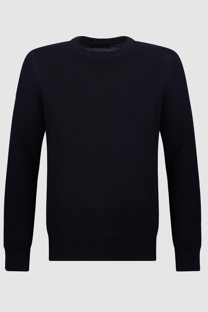 Maglione Girocollo Uomo in Maglia Fine - Nero