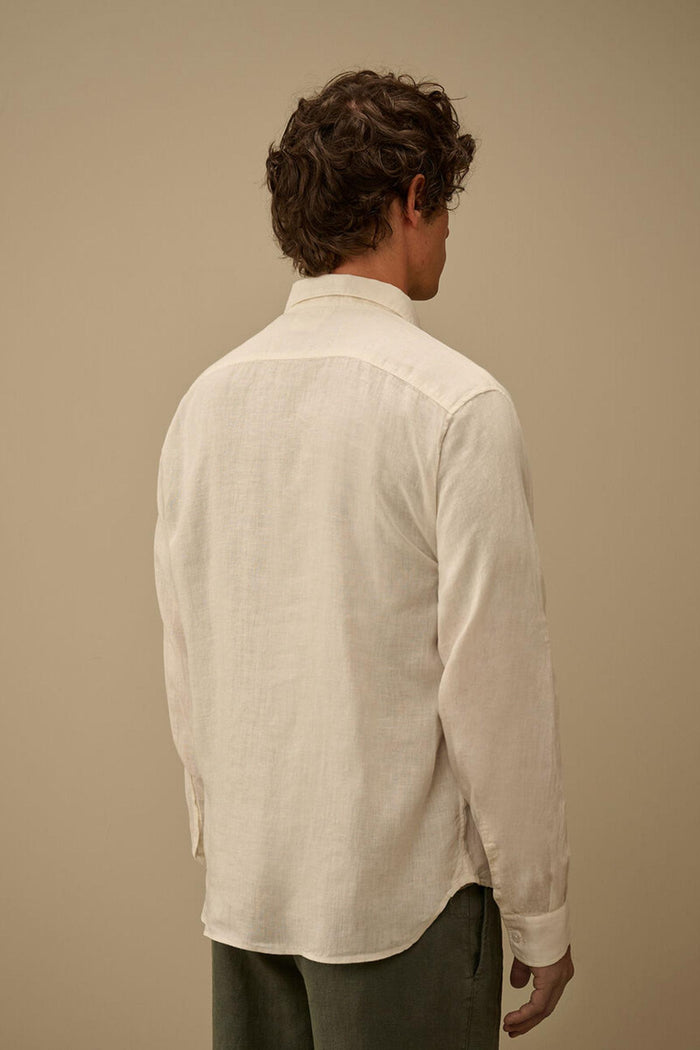 Camicia di lino a maniche lunghe con bottoni-3