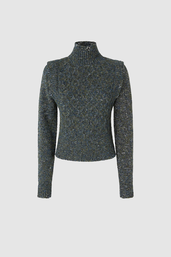 Dolcevita in maglia a trecce