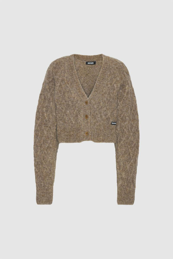 Cardigan in maglia soffice marrone