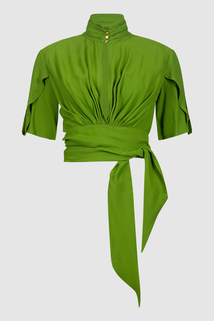Blusa in georgette di viscosa-1