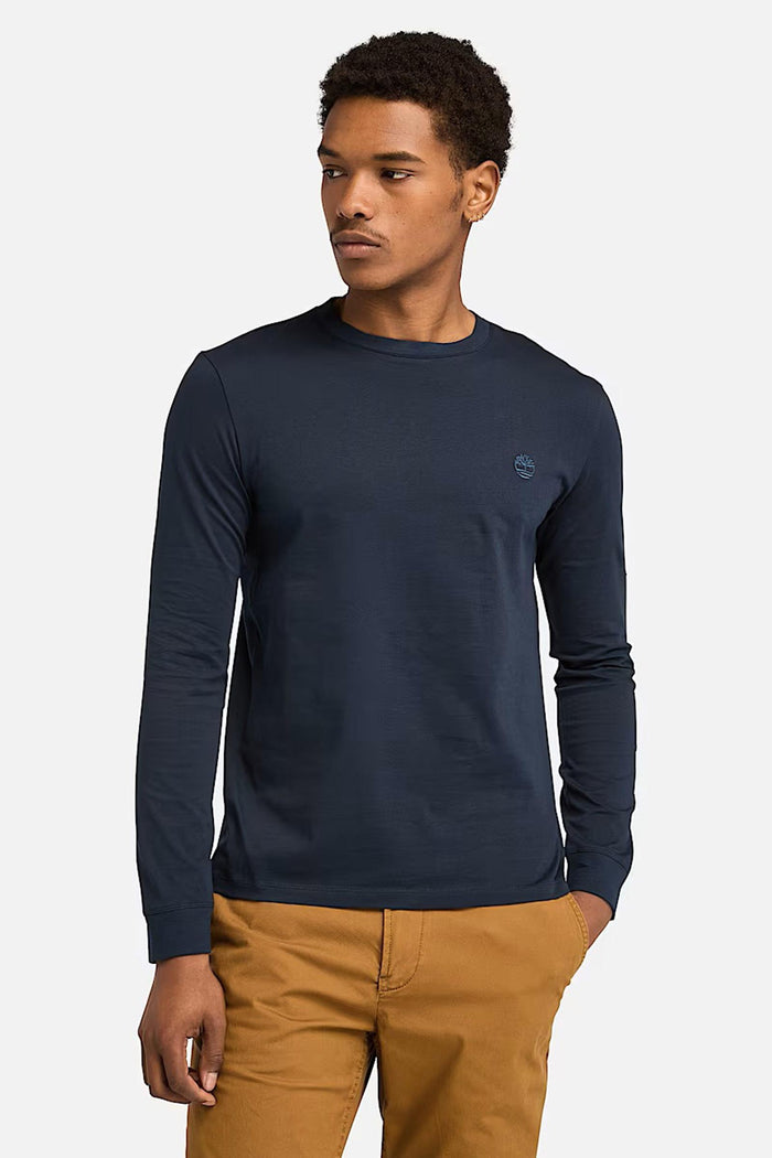 T-shirt a Maniche Lunghe Dunstan River da Uomo in blu scuro-3