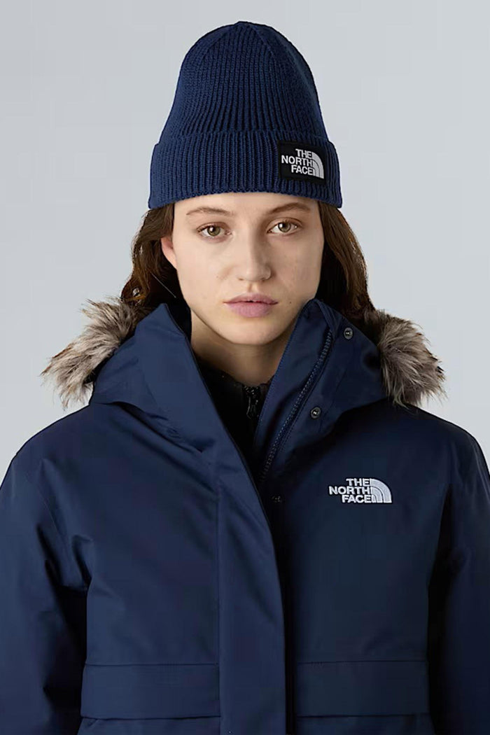 Berretto con risvolto e logo box TNF-2