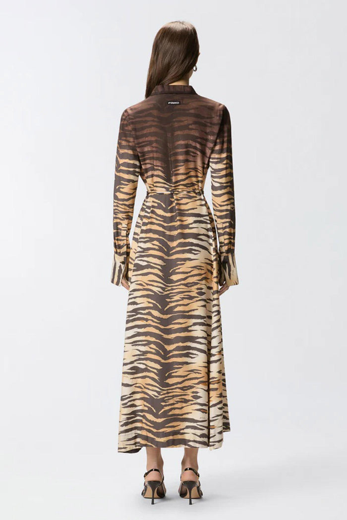 Abito chemisier lungo con stampa animalier-5