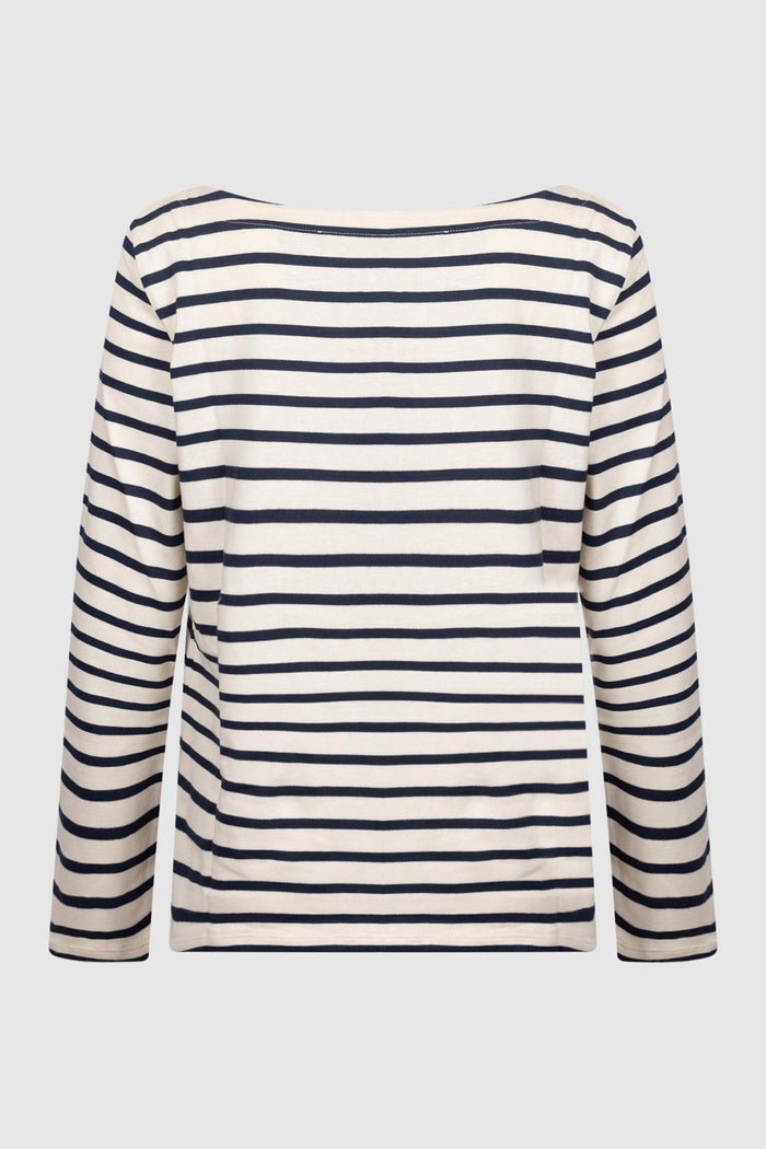 T-shirt in cotone a righe - Avorio-3