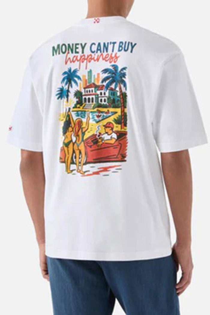T-shirt Delmar con stampa Money Can't Buy Happiness e maxi grafica sul retro-5