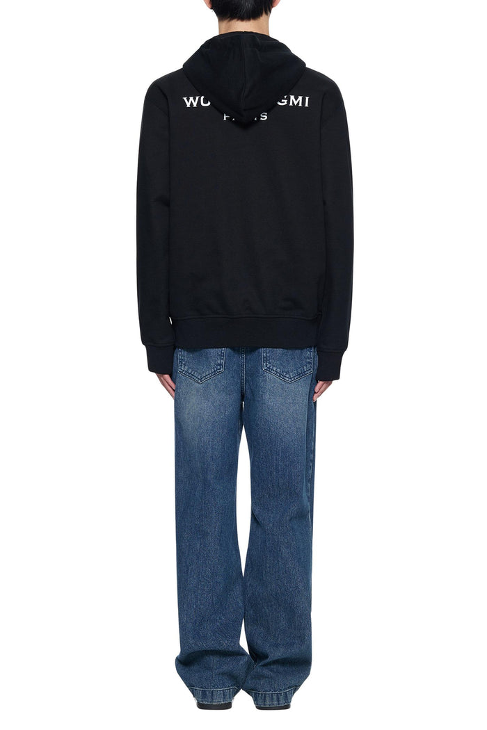 Felpa Nera con Cappuccio in Cotone - WOYOUNGMI Paris-7