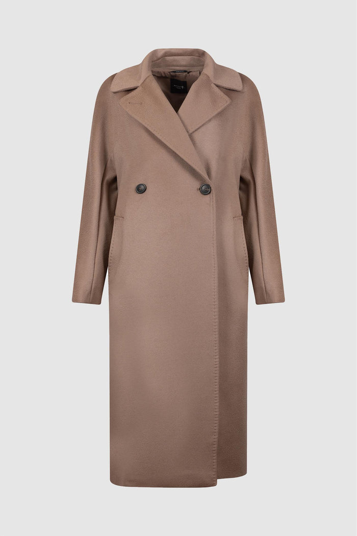 Cappotto Doppiopetto in Lana Color Cammello
