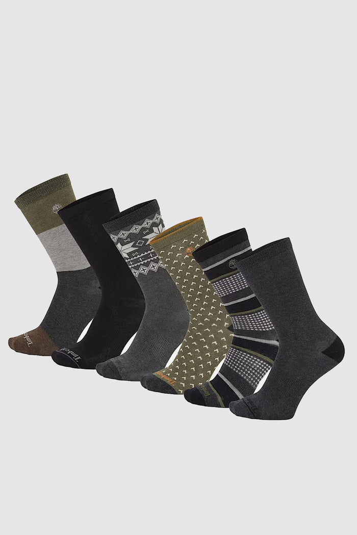 Sei Paia di Calzettoni in Confezione Regalo da Uomo in grigio scuro-1