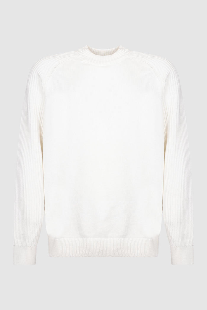 slhdereck ls knit relaxed<BR/>rib mock neck