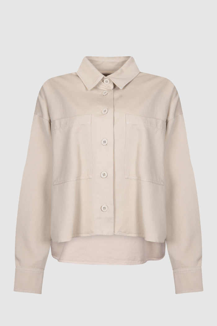 Camicia in drill di cotone - Sabbia