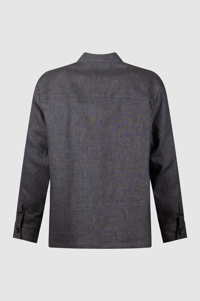 Camicia in Lino Grigio-2