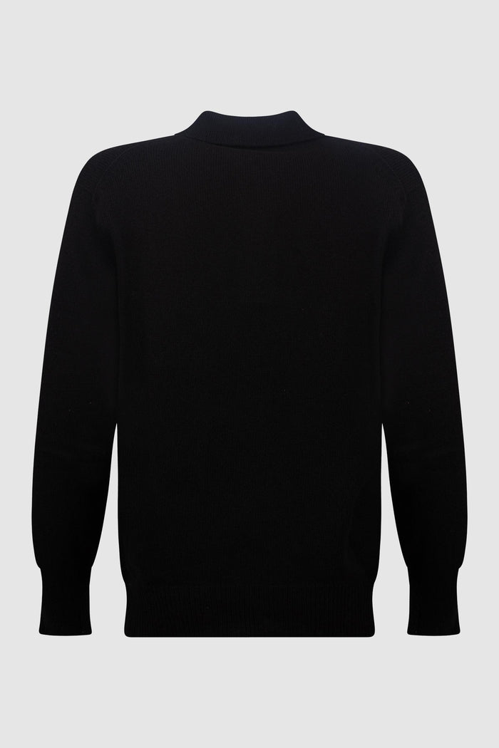 Cardigan Nero in Maglia a Coste-2