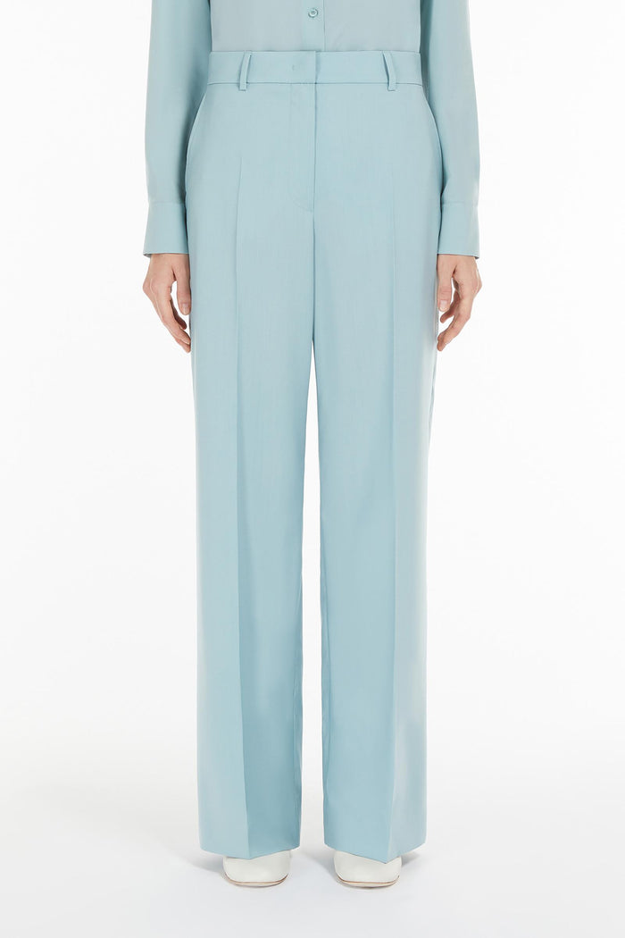 Visivo pantalone palazzo in tela di lana-3