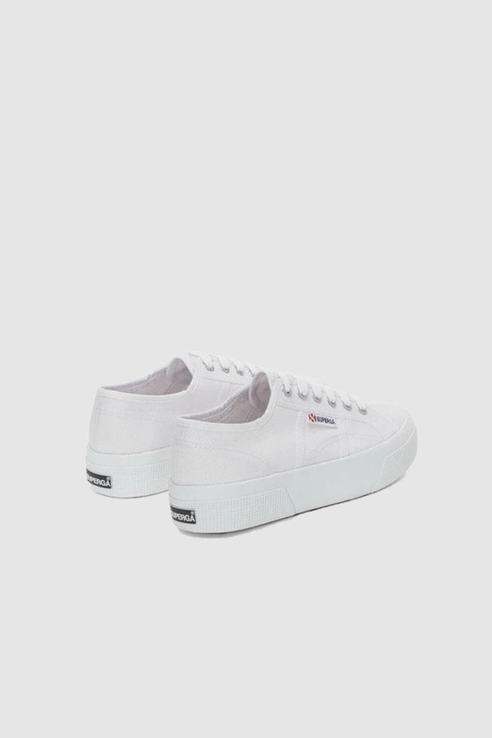 Sneakers unisex bianche con plateau e tomaia in cotone-3