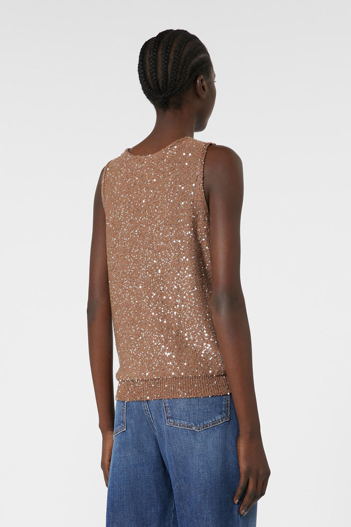 Acaici top in maglia con paillette-3