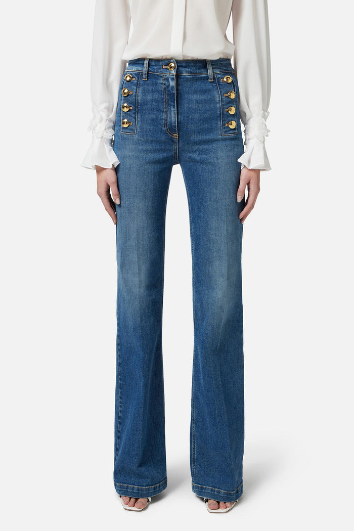 Jeans a zampa con bottoniera-3