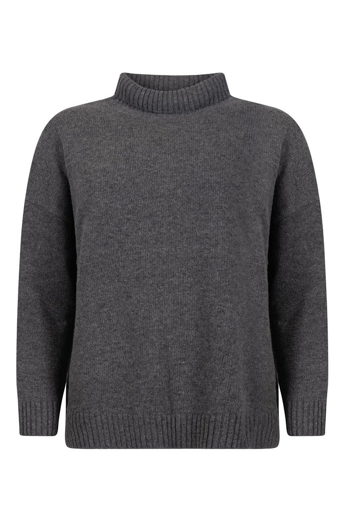 Maglia a collo alto in lana misto cashmere-2