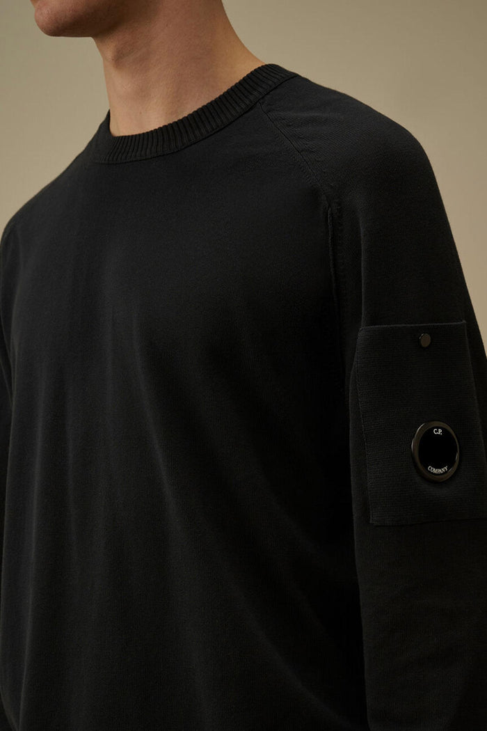 Maglione girocollo in crepe di cotone con lenti-4