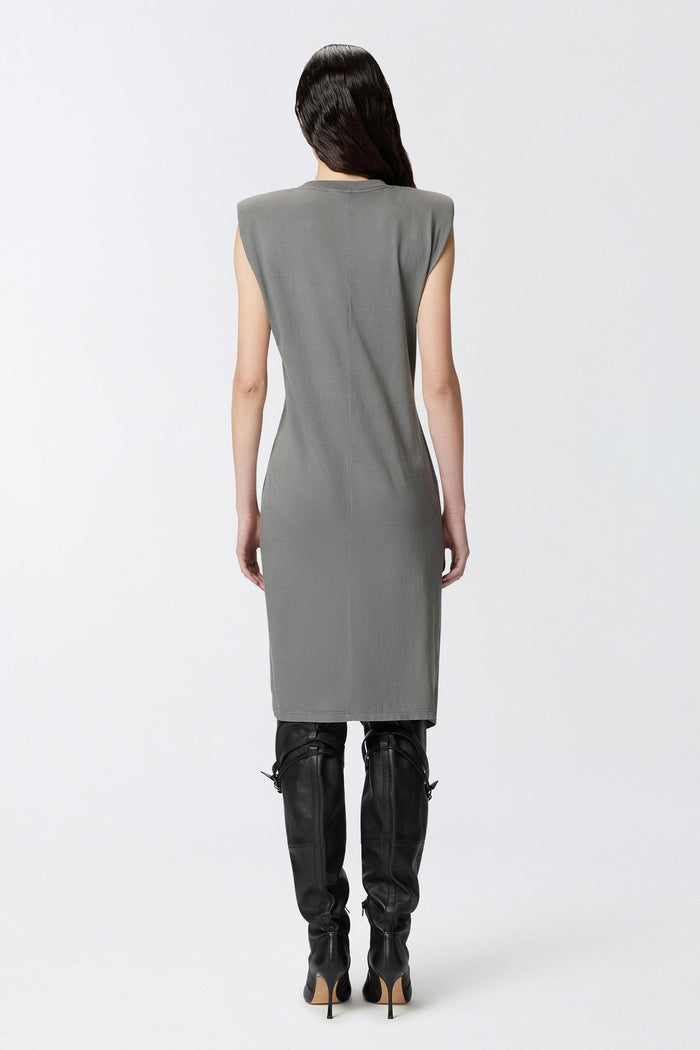 Abito midi in maglia con spalle imbottite-4