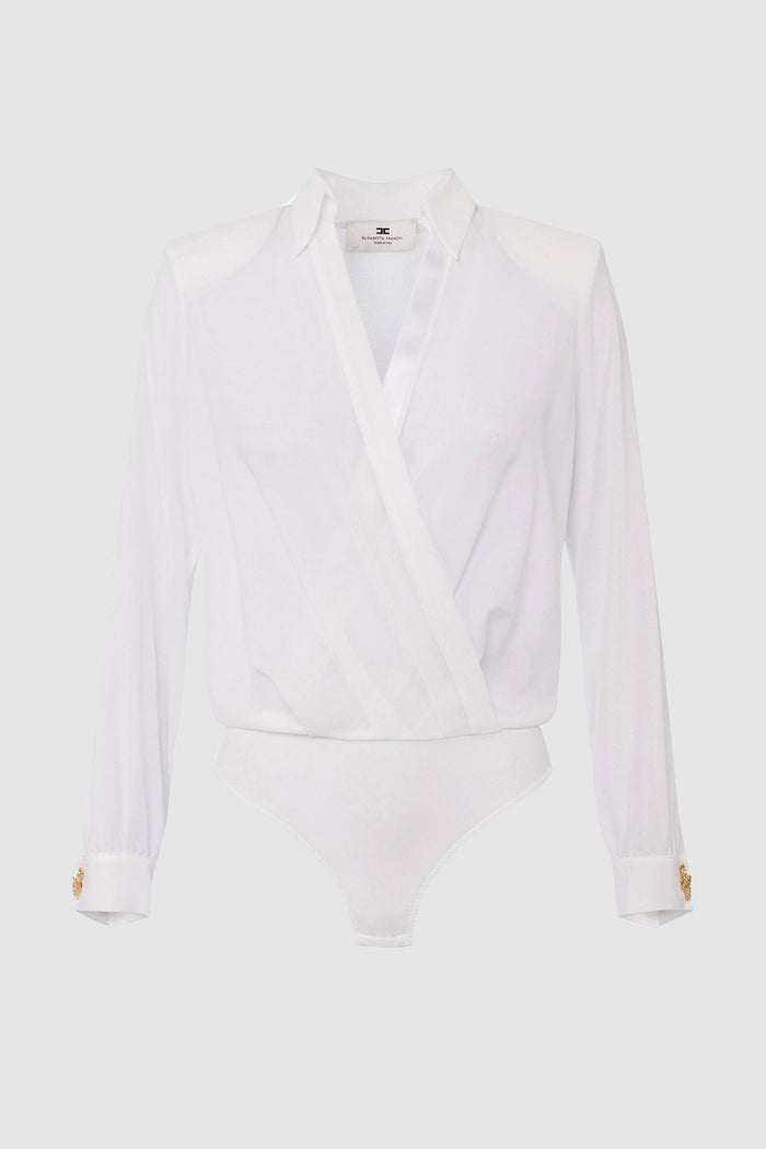 Camicia body in georgette con gemelli