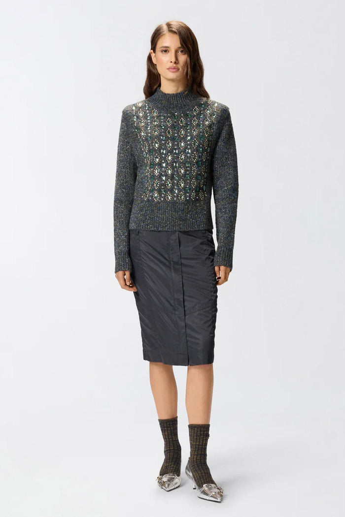 Cardigan con trecce e ricamo gioiello-5