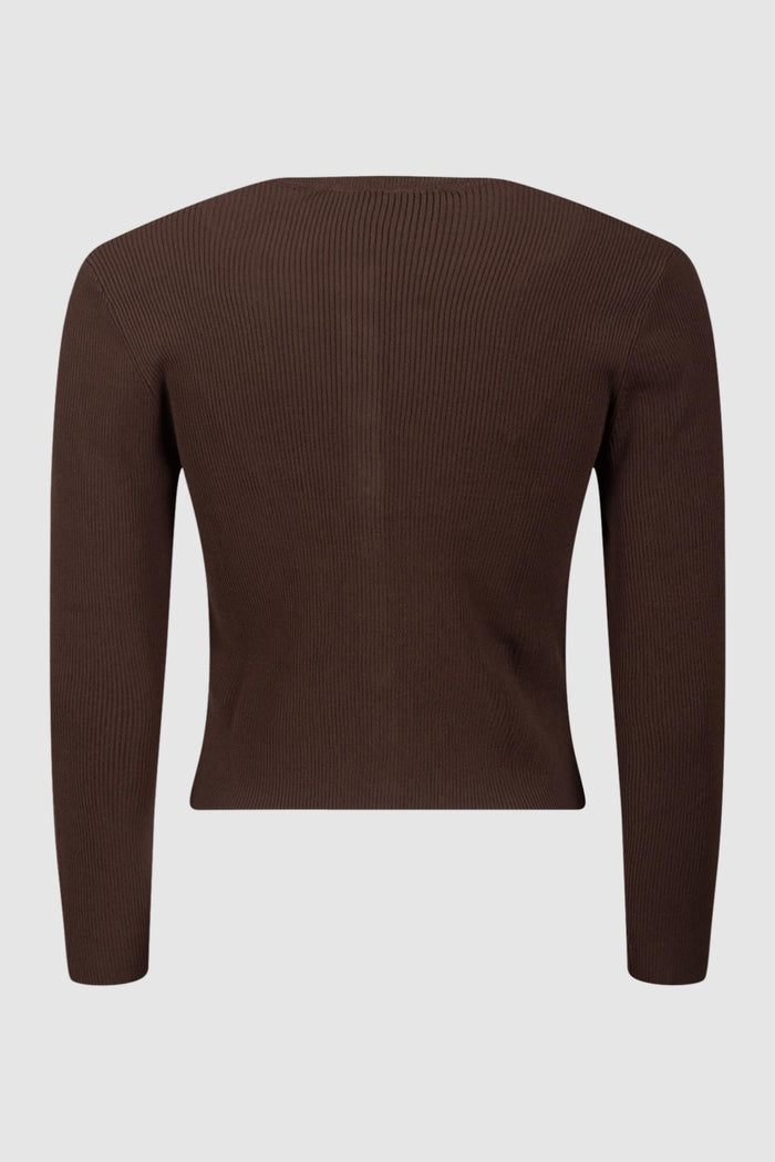 Cardigan Corto in Maglia a Costine-2