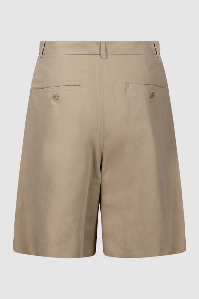 Bermuda in canvas di cotone e lino-2
