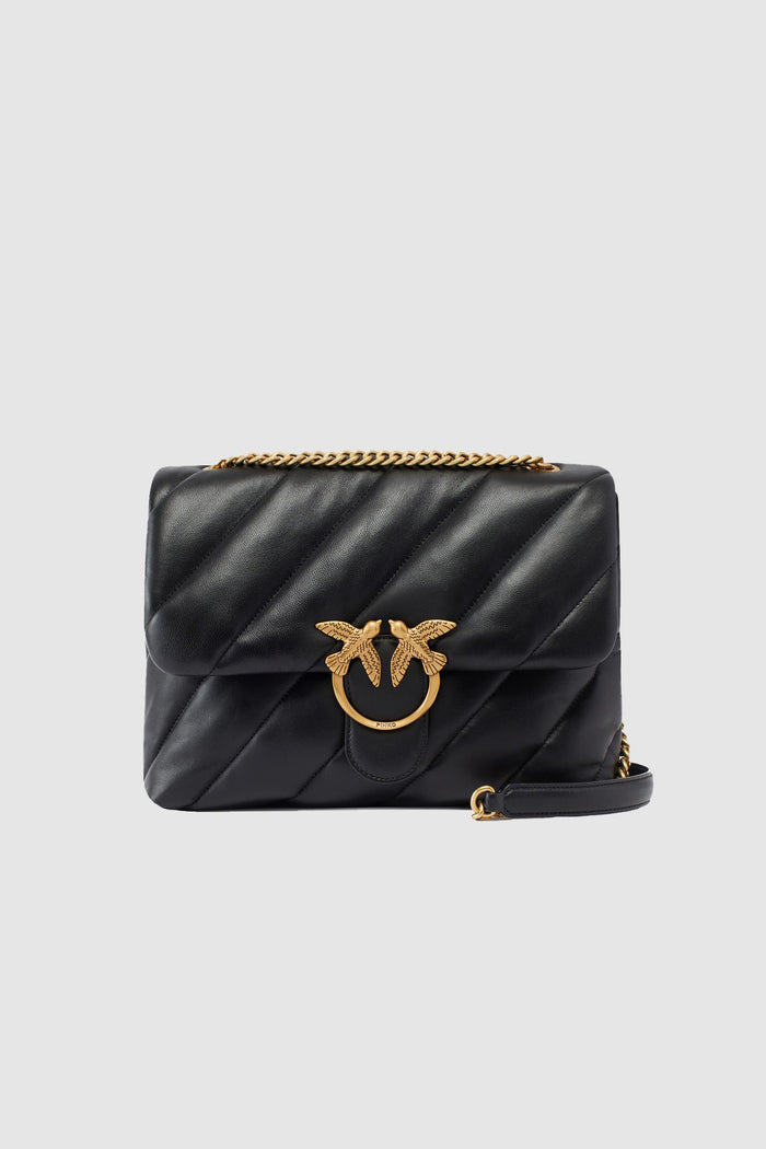 Borsa a tracolla grande Love Bag Puff in nappa trapuntata