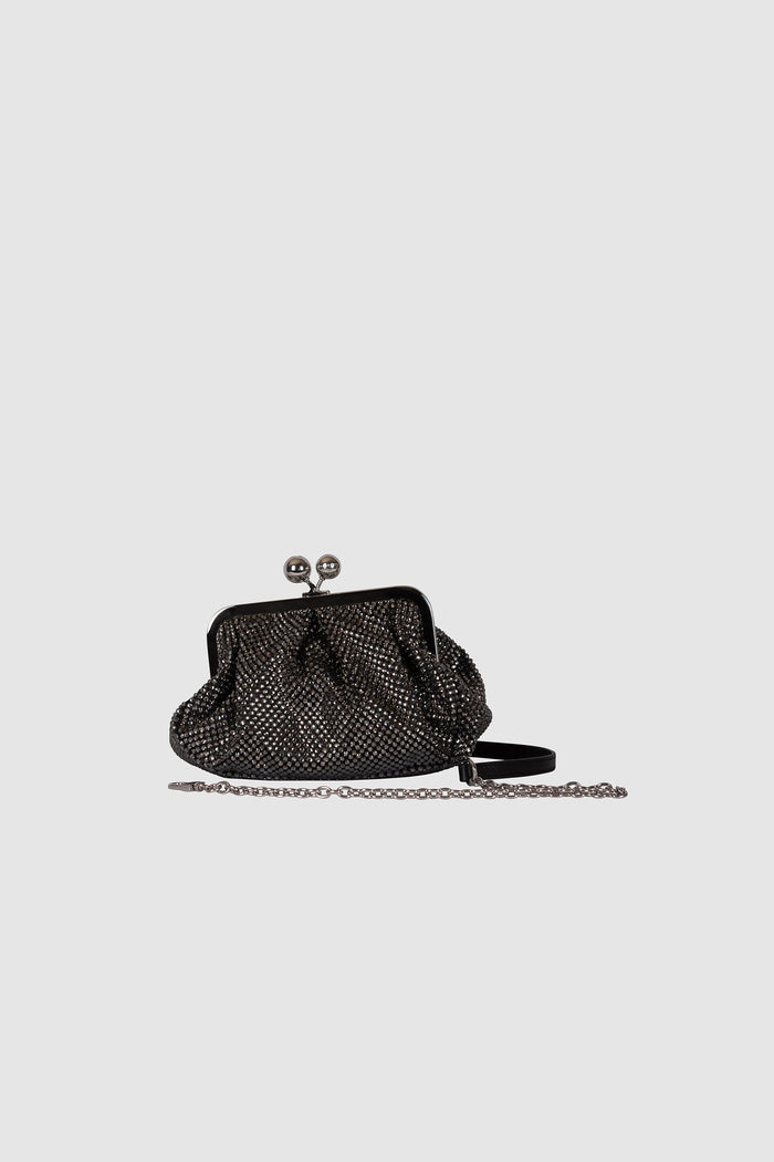 Borsa clutch in maglia di cristalli-2