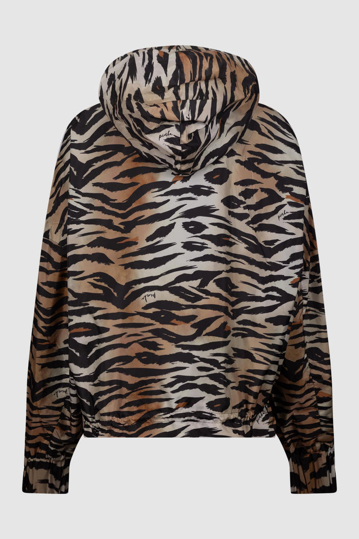 Giubbino con zip e stampa tigrata-4