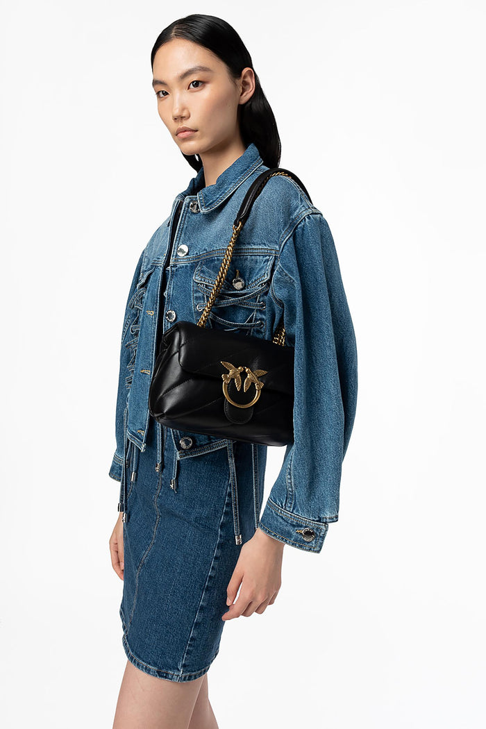 Borsa a tracolla piccola Love Bag Puff in nappa trapuntata-5