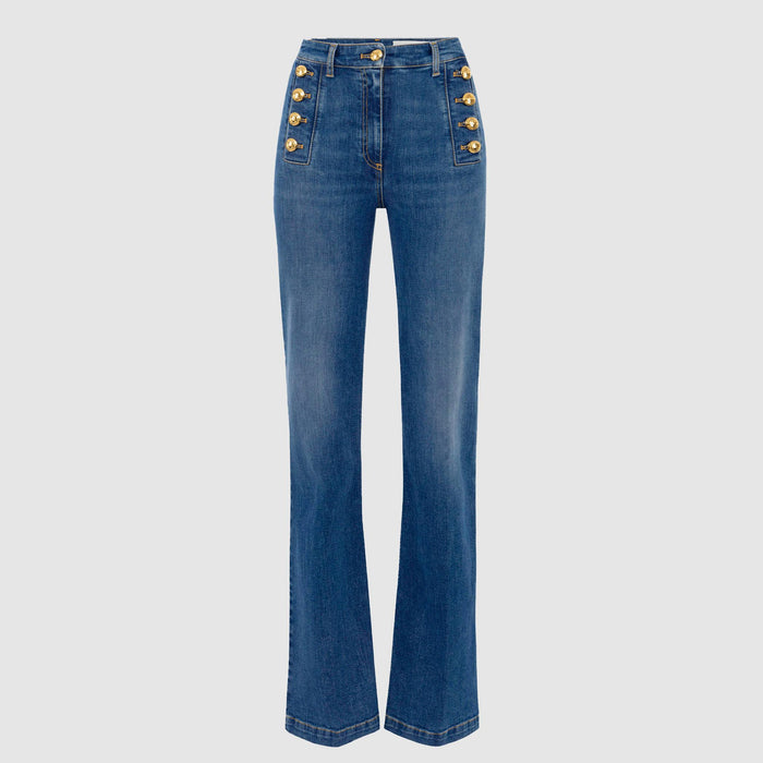 Jeans a zampa con bottoniera-6