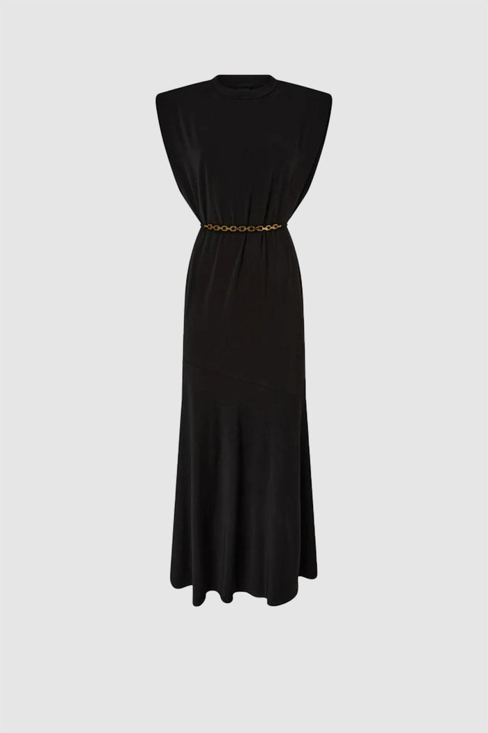 Abito lungo smanicato con catena