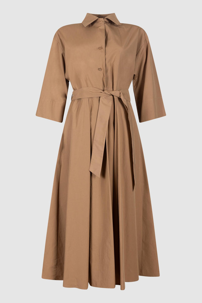 Abito chemisier midi in popeline di cotone