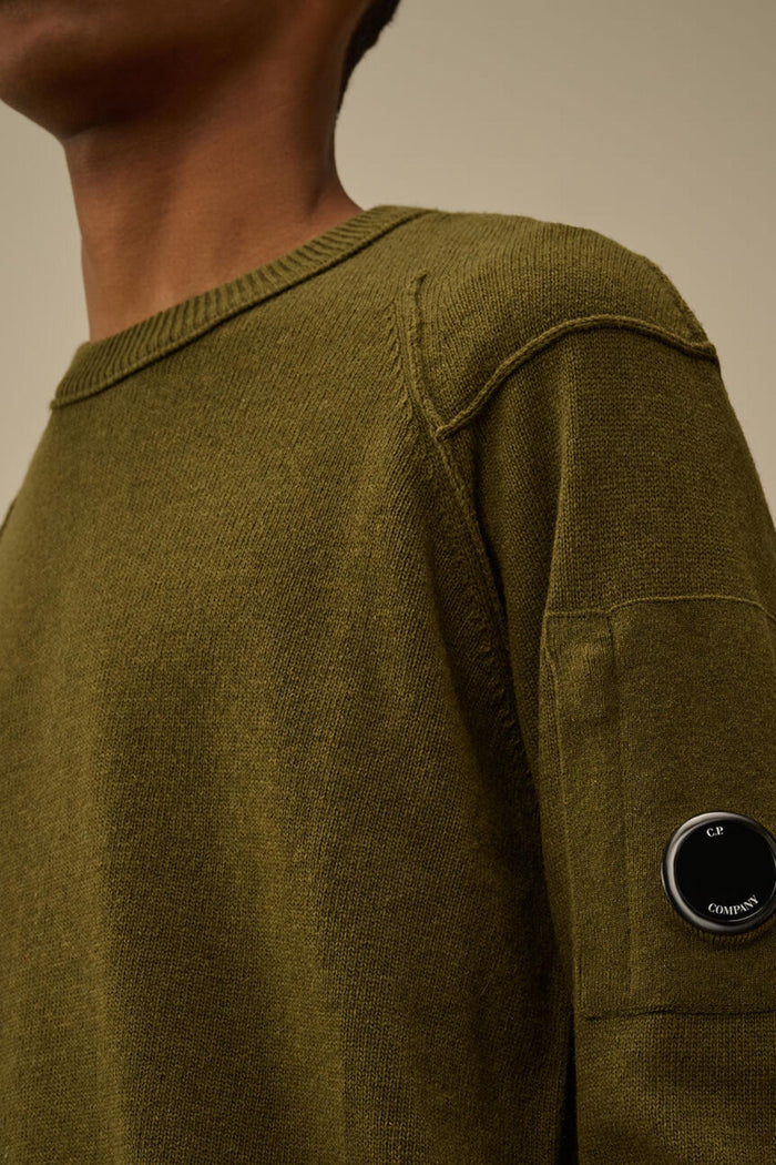 Maglione girocollo con lenti in lana d'agnello GRS-3