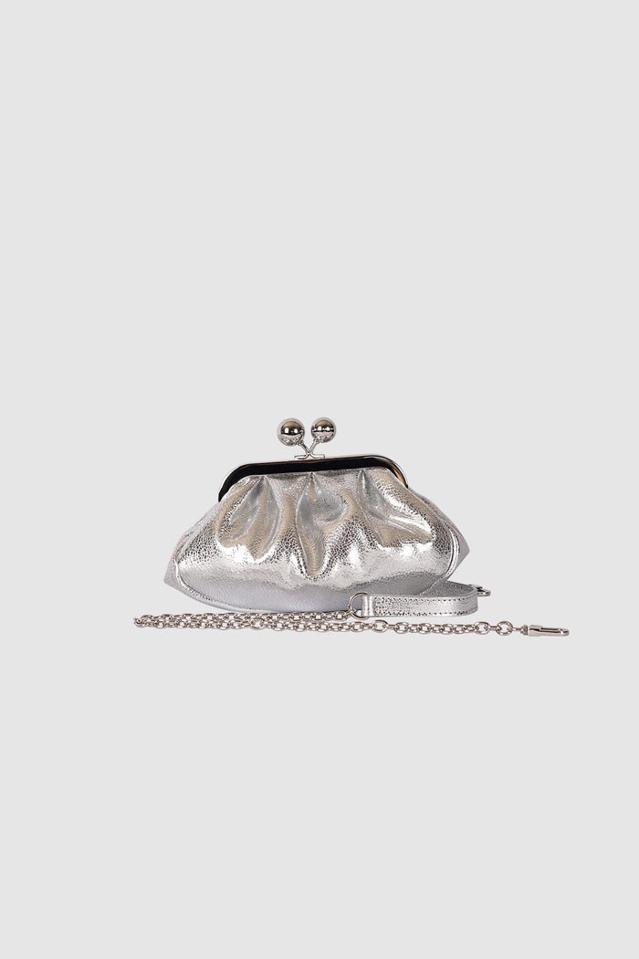Pasticcino Bag extra small in pelle laminata - Argento-2