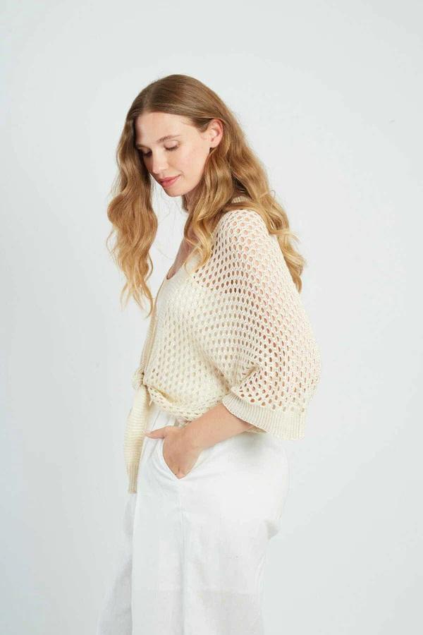 Gilet in maglia traforata PEGGY-4