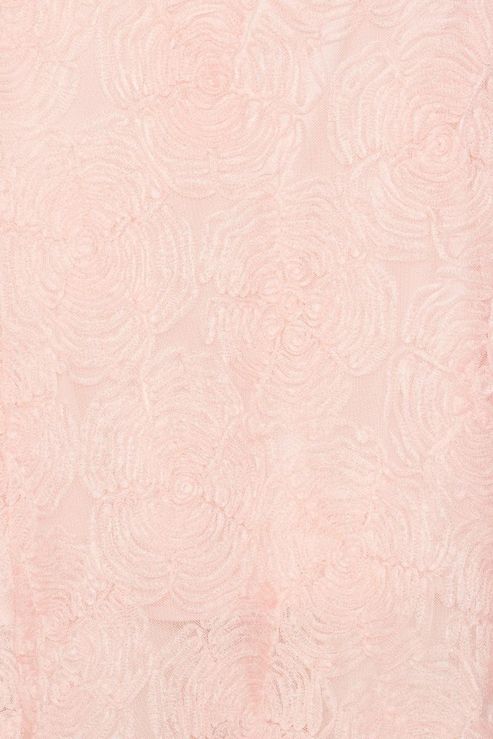 Abito lungo in rete rosa chiaro-3