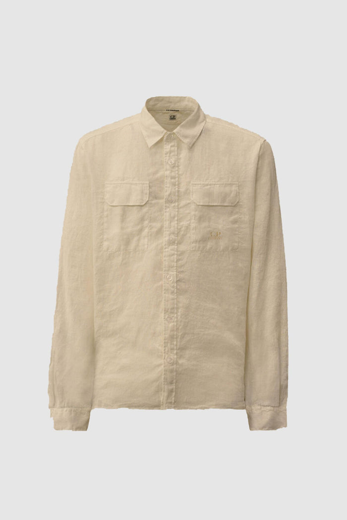 Camicia di lino a maniche lunghe con bottoni