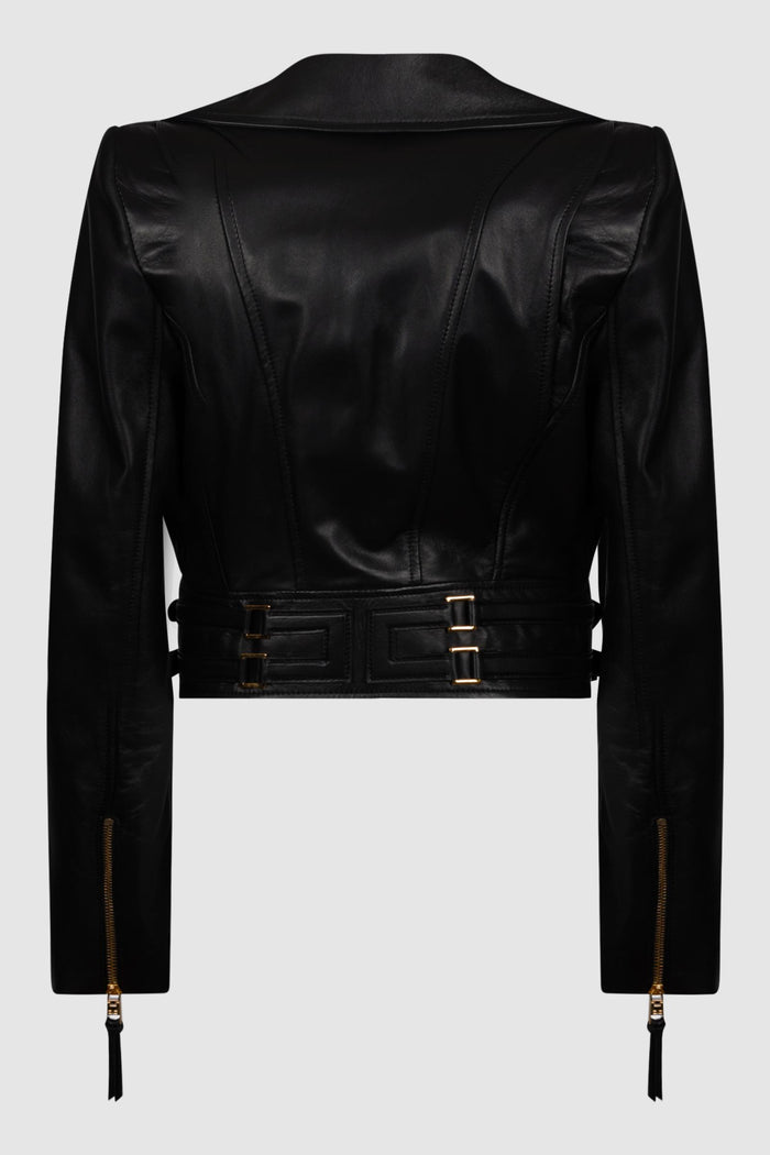 Giacca biker in pelle-2