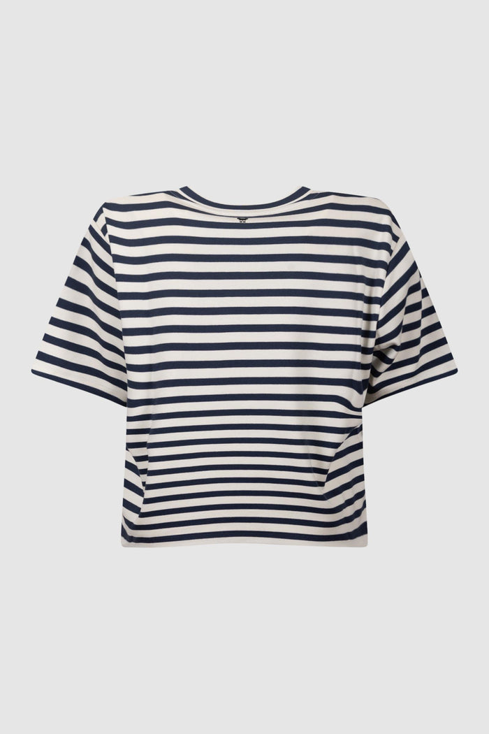 T-shirt in jersey di cotone con stampa - Blu-2