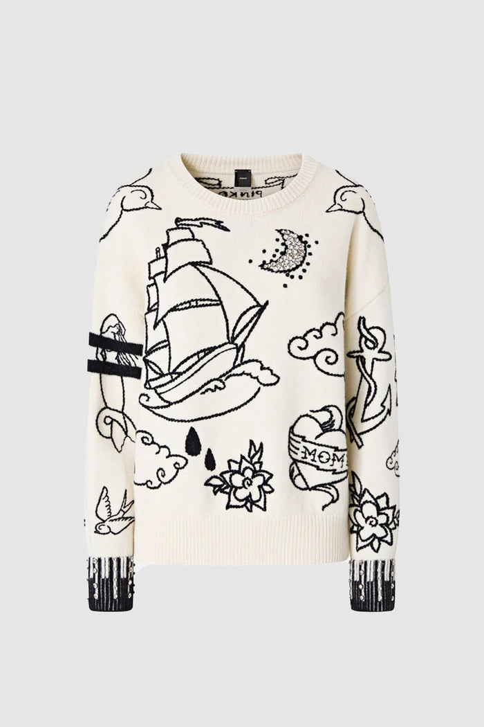 Maglione girocollo con fantasie