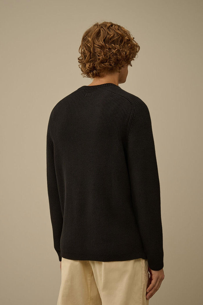 Maglione girocollo a coste lunghe con lenti-3