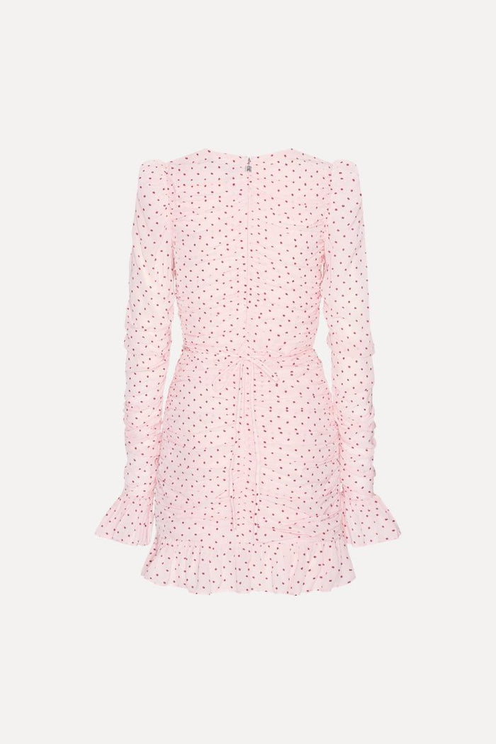 Mini abito arricciato rosa-2