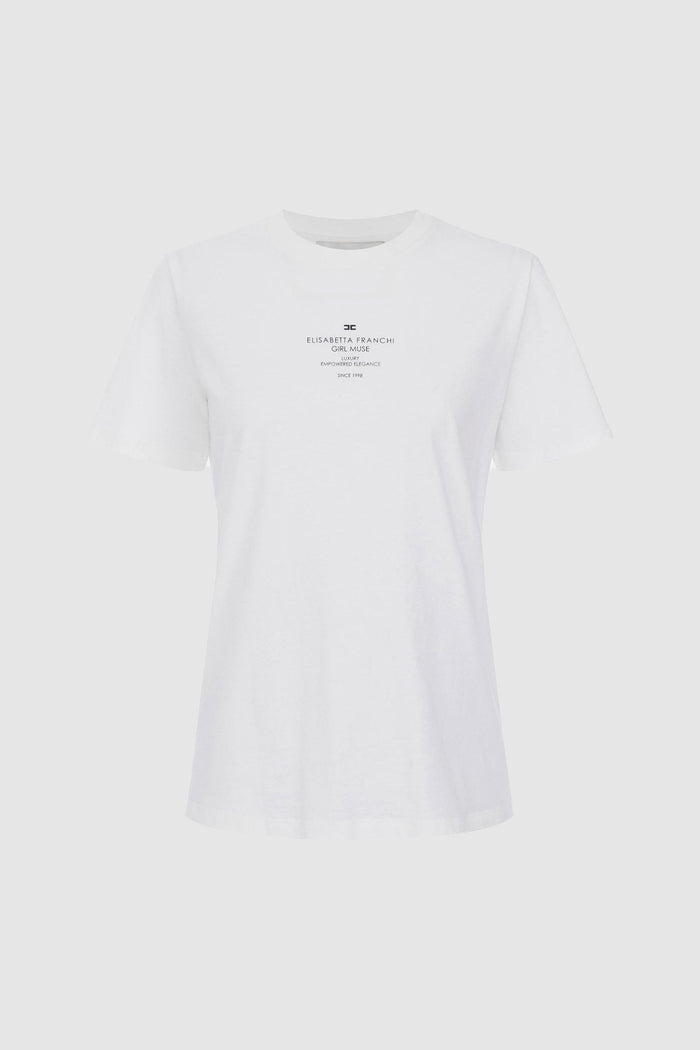 T-shirt in jersey di cotone con stampa