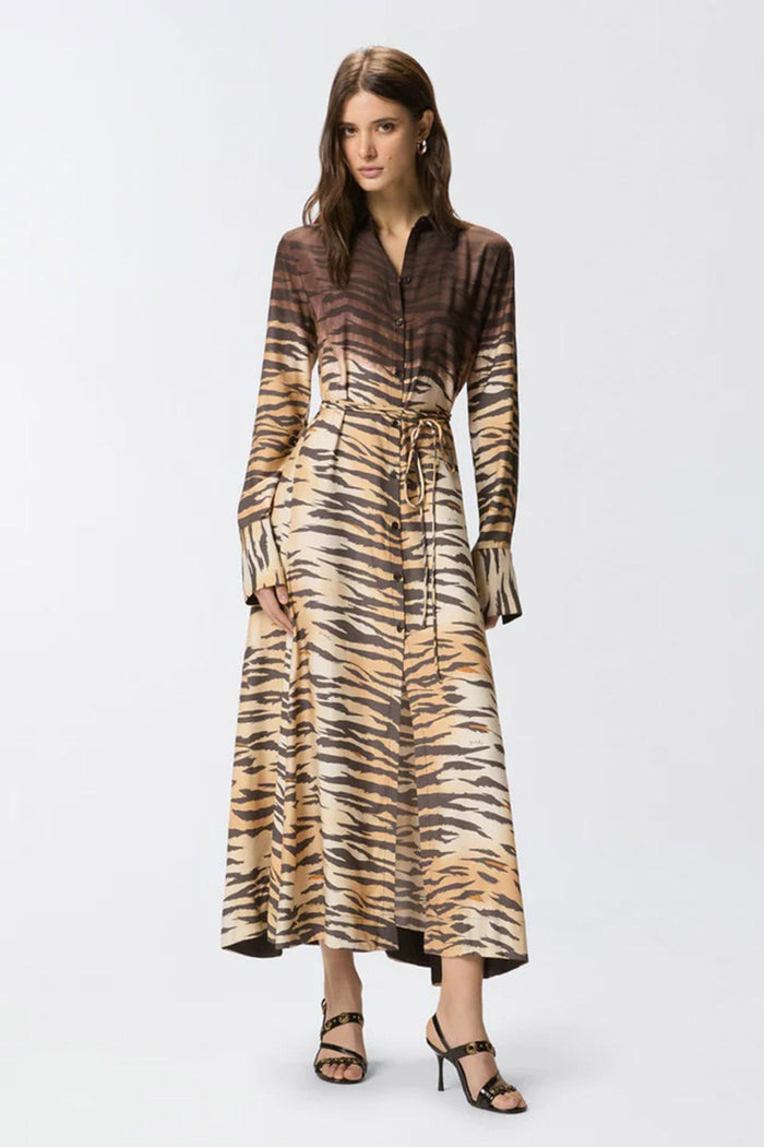 Abito chemisier lungo con stampa animalier-3