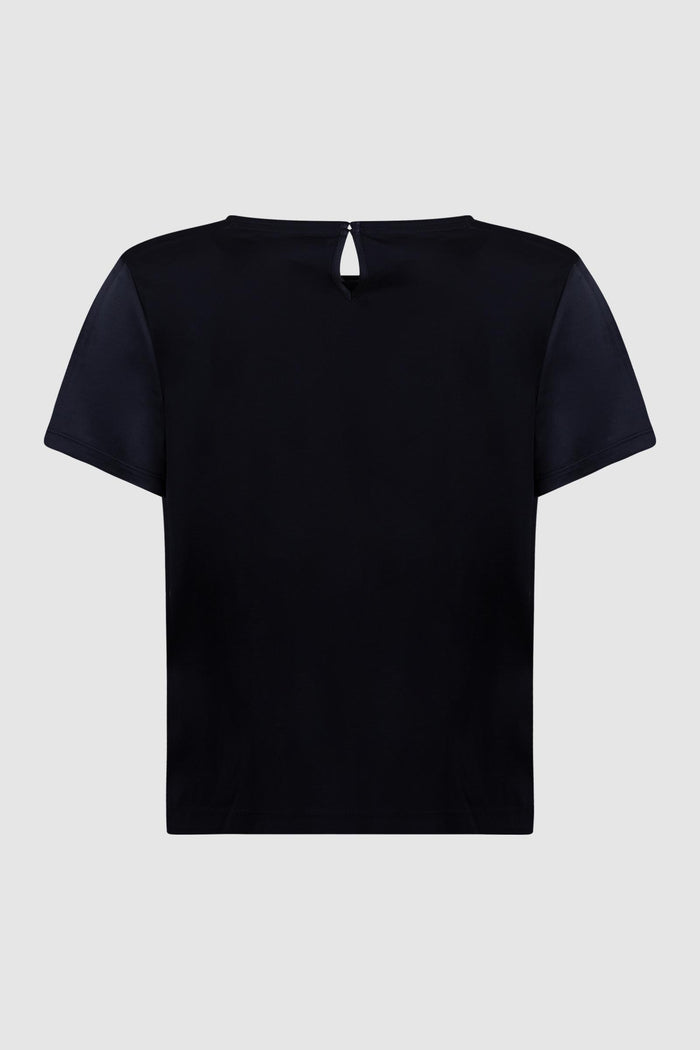 T-shirt in raso e jersey-2