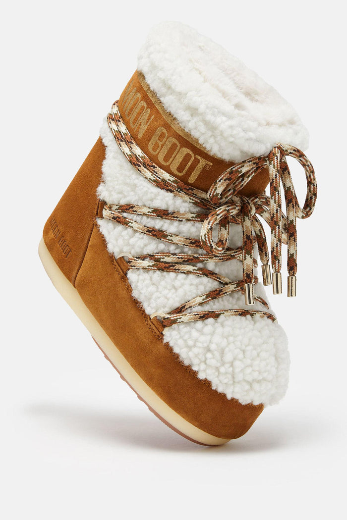 STIVALE LAB69 ICON LOW MARRONE IN SHEARLING-3