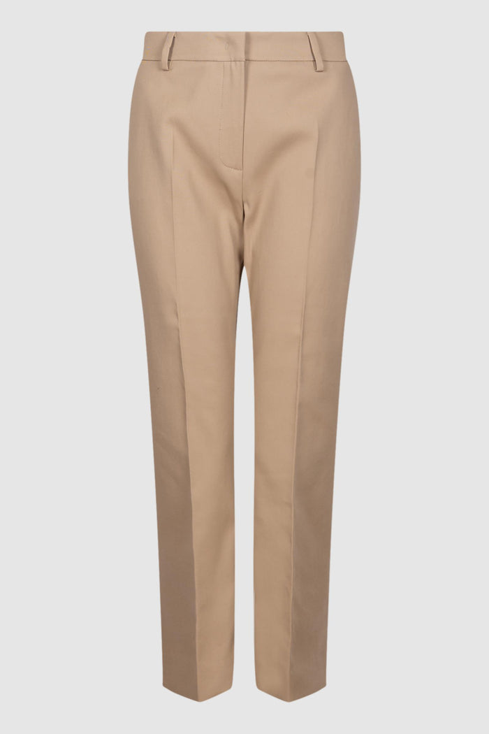 Pantalone in cotone stretch - Cammello